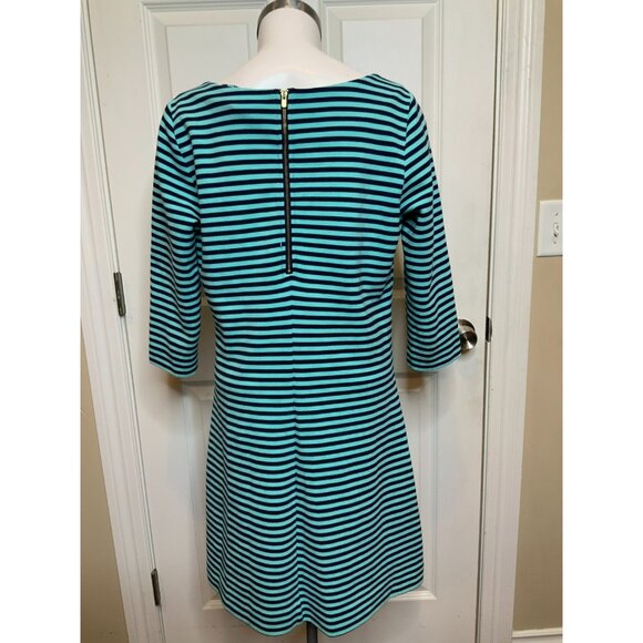 Lilly Pulitzer Blue Ribbed Striped Charlene Shift Dress W/ Pockets, Size L - Picture 6 of 8